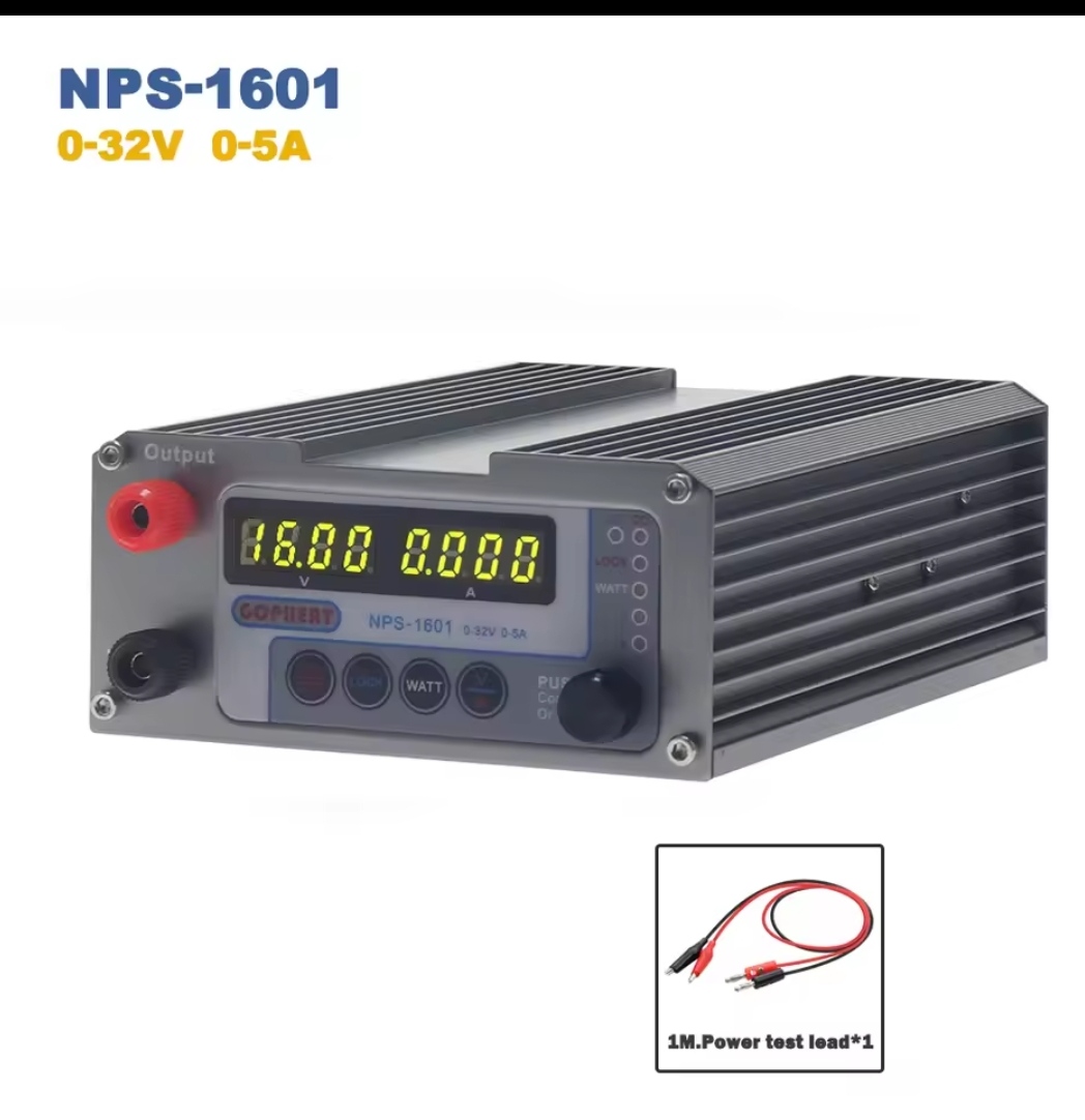 Adjustable DC Power Supply (0–32V, 0–5A) – Gophert NPS-1601